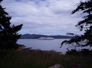 Time your walk to Ruckle's beaches just right to see the ferries sail by.