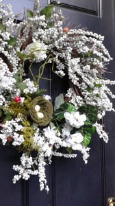 wreath with pretend nest