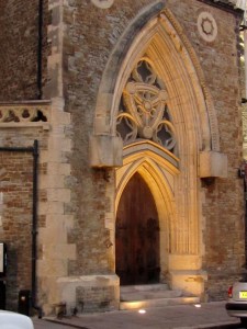 England 2012 Hastings church door at night